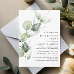 Elegant Eucalyptus 80th Birthday Party Invitation<br><div class="desc">Elegant Eucalyptus 80th Birthday Party Invitation template you can easily customize or repurpose for other milestone events by clicking the "Personalize" button.</div>