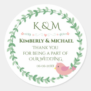 Elegant Eucalyptus and Bird Wedding Envelope Seal