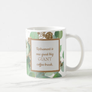 Elegant Eucalyptus And Gold Retirement Coffee Mug
