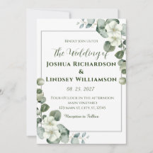 Elegant Eucalyptus and White Blossom Wedding