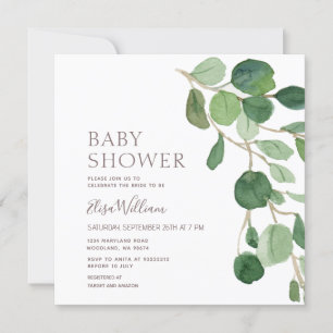Elegant Eucalyptus Baby Shower  Invitation