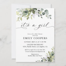 Elegant Eucalyptus Baby Shower Invitation