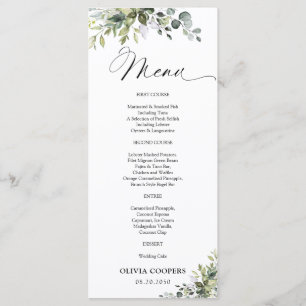 Elegant Eucalyptus Baby Shower Menu