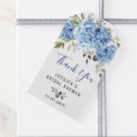 Elegant Eucalyptus Blue Hydrangea Favour Thank You Gift Tags<br><div class="desc">Attach these rustic chic tags to your wedding favours to say thank you to guests in summery style. All text is editable for ultimate customization.</div>