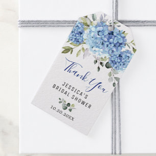 Elegant Eucalyptus Blue Hydrangea Favour Thank You Gift Tags