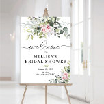 Elegant Eucalyptus Blush Bridal Shower Poster<br><div class="desc">Elegant Eucalyptus Blush Bridal Shower Poster The perfect way to welcome your guests to your Bridal Shower! This Bridal Shower welcome sign features greenery watercolor and modern minimalist fonts. Edit any wording to meet the needs of your event. Font colours are 100% editable. This welcome poster is perfect for your...</div>