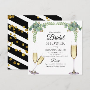 Elegant Eucalyptus Boozy Greenery Bridal shower Invitation