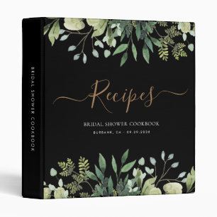 Elegant Eucalyptus Botanical Bridal Shower Recipes Binder