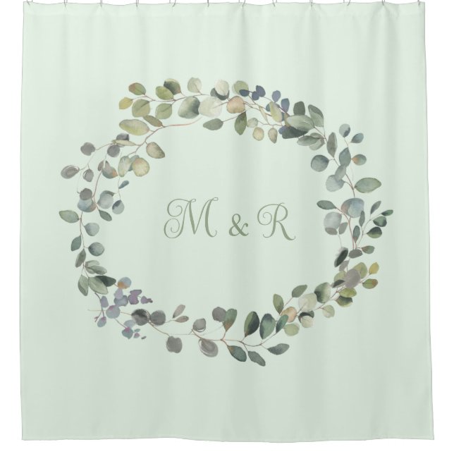 Elegant Eucalyptus Botanical Greenery Monogram (Front)