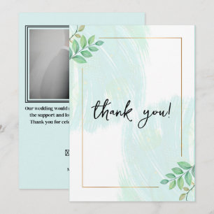 Elegant eucalyptus botanical photo wedding  thank you card