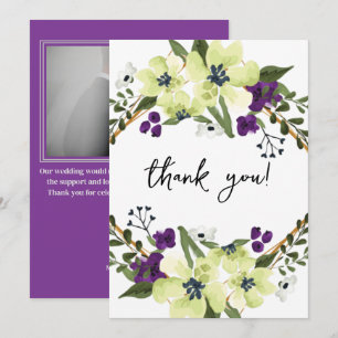 Elegant eucalyptus botanical photo wedding  thank you card
