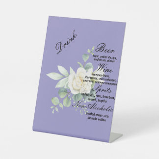 Elegant eucalyptus botanical Summer Wedding Pedestal Sign