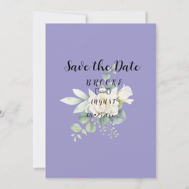 Elegant eucalyptus botanical Summer Wedding Save The Date (Front)