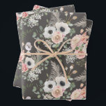 Elegant Eucalyptus Bouquet Wrapping Paper Sheet<br><div class="desc">Elegant eucalyptus leaves,  anemone flowers,  roses,  hydrangeas and ferns,  this wrapping paper is perfect for any gift-giving occasion - perfect for weddings,  bridal showers,  birthdays,  and baby showers.</div>