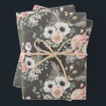 Elegant Eucalyptus Bouquet Wrapping Paper Sheet<br><div class="desc">Elegant eucalyptus leaves,  anemone flowers,  roses,  hydrangeas and ferns,  this wrapping paper is perfect for any gift-giving occasion - perfect for weddings,  bridal showers,  birthdays,  and baby showers.</div>