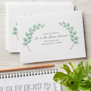 Elegant Eucalyptus Branch Custom Address Envelope