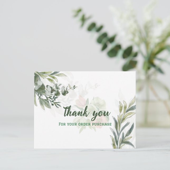 Elegant Eucalyptus Branch – Order Confirmation  Postcard (Standing Front)