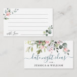 Elegant Eucalyptus Bridal Shower Date Night Idea A Advice Card<br><div class="desc">Elegant Eucalyptus Bridal Shower Date Night Idea Advice Card.</div>