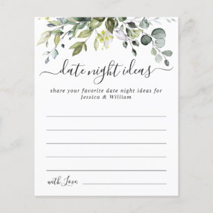 Elegant Eucalyptus Bridal Shower Date Night Idea Flyer