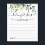 Elegant Eucalyptus Bridal Shower Date Night Idea Flyer<br><div class="desc">Elegant Eucalyptus Bridal Shower Date Night Idea.</div>