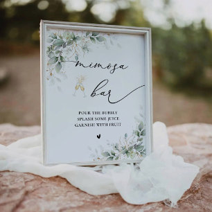 Elegant Eucalyptus Bridal Shower Mimosa Bar Sign