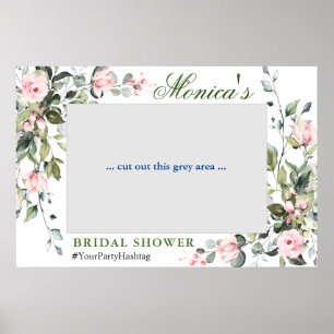 Elegant Eucalyptus Bridal Shower Photo Prop Frame Poster