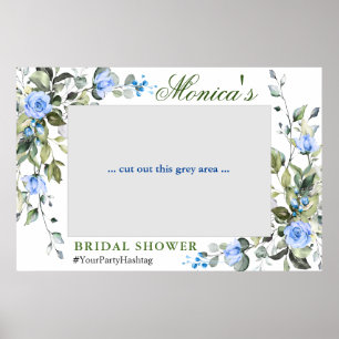 Elegant Eucalyptus Bridal Shower Photo Prop Frame  Poster