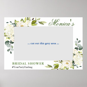 Elegant Eucalyptus Bridal Shower Photo Prop Frame  Poster