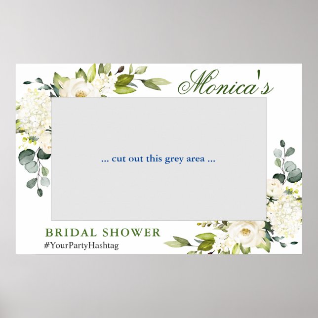 Elegant Eucalyptus Bridal Shower Photo Prop Frame  Poster (Front)