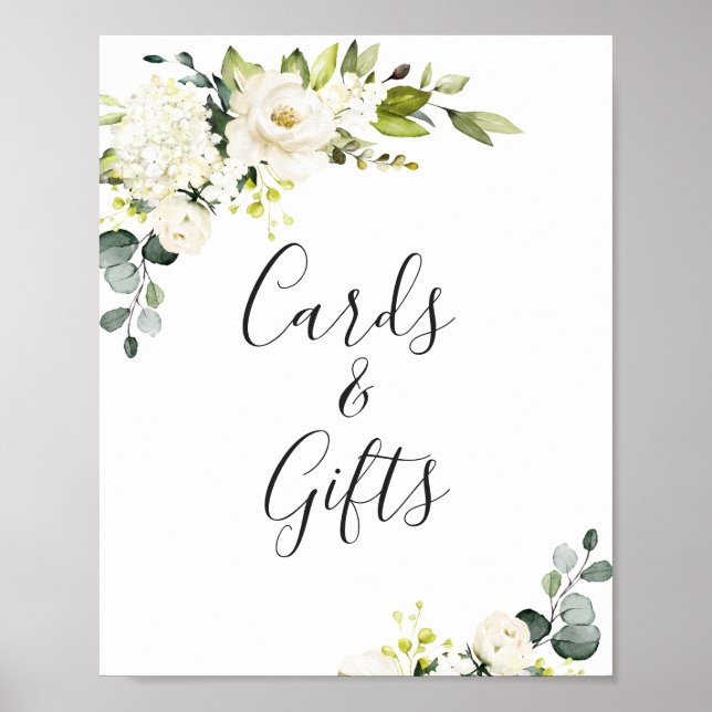 Elegant Eucalyptus Cards and Gifts Wedding Sign (Front)