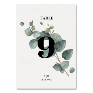 Elégant Eucalyptus Carte Numéro de table