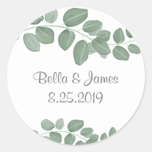 Elegant Eucalyptus Classic Round Sticker