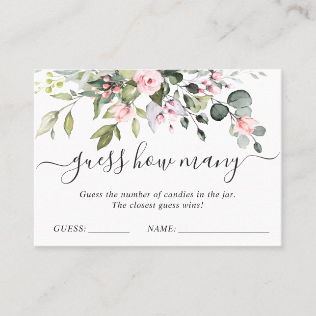 Elégant Eucalyptus Devinez Combien De Carte De Jeu (Devant)