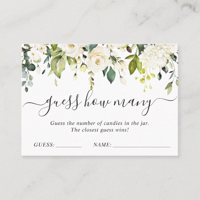 Elégant Eucalyptus Devinez Combien De Carte De Jeu (Devant)