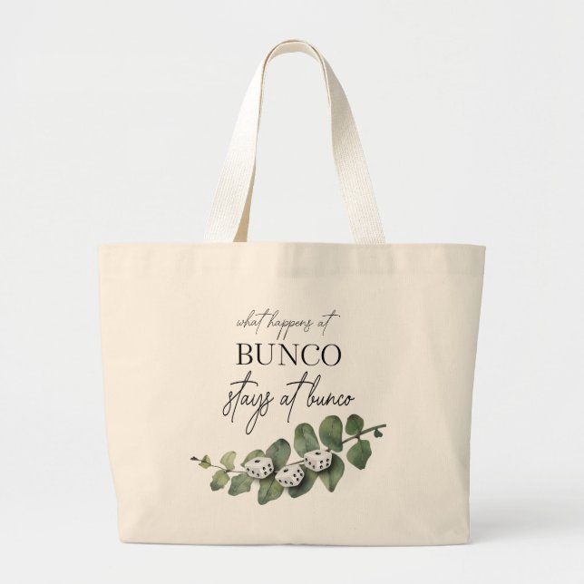 Elegant Eucalyptus Dice Bunco Large Tote Bag (Front)