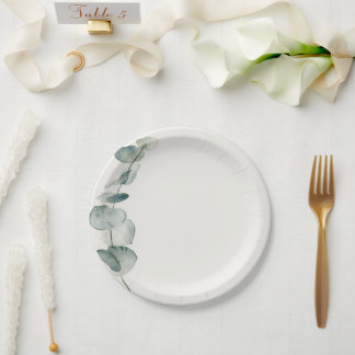 Elegant Eucalyptus Dinner Plate Coastal