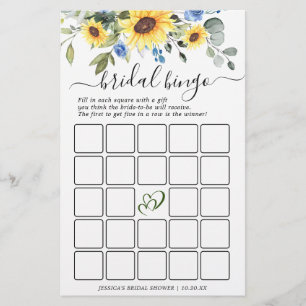 Elegant Eucalyptus Double-Sided Bridal Shower Game