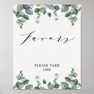Elegant Eucalyptus Favors Sign