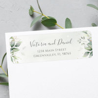 Elégant Eucalyptus Feuille Green Adresse de retour