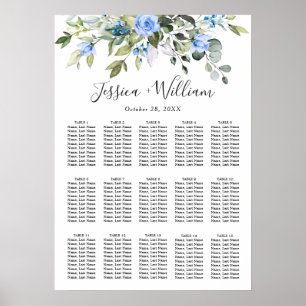 Elegant Eucalyptus Floral 15 Tables SEATING CHART