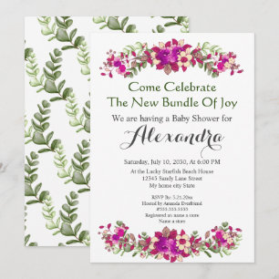 Elegant Eucalyptus Floral Baby Shower invitation