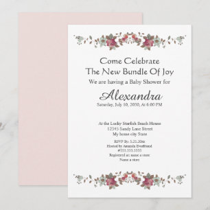 Elegant Eucalyptus Floral Blush Pink