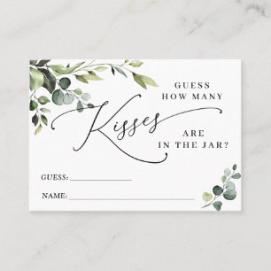 Elegant Eucalyptus Floral Guess How Many Game Card