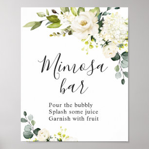 Elegant Eucalyptus Floral Mimosa Bar Wedding Sign