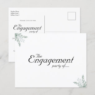 Elegant Eucalyptus Floral Save The Date Engagement Invitation Postcard