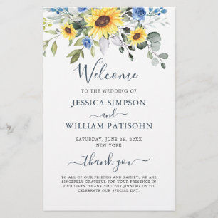 Elegant Eucalyptus Floral Wedding Ceremony Program