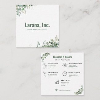 Elegant Eucalyptus Flower Shop Business Card