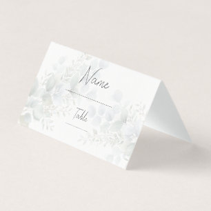 Elegant Eucalyptus Folded Wedding Guest Place Card