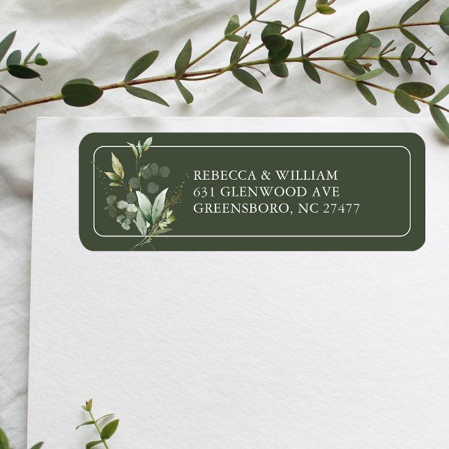 Elegant Eucalyptus Foliage Mariage Adresse de reto (Add elegance to your mail with our Eucalyptus Return Address Labels, perfect for wedding invitations)