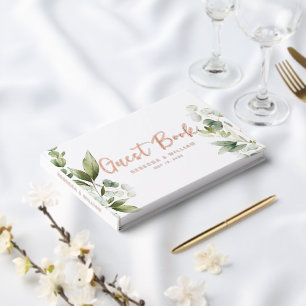 Elegant Eucalyptus Foliage Wedding Foil Guest Book